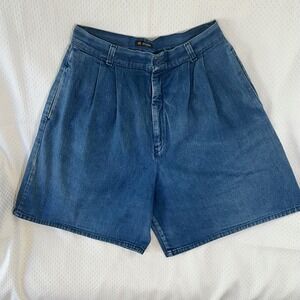 Womens Vintage 80s Props Wide Leg Bermuda Jean Shorts 14 Boyfriend Retro Grunge